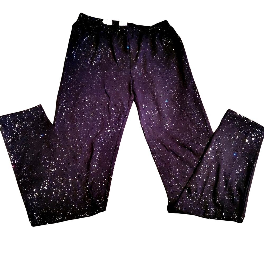 Girls Gap Kids Black with Silver Sparkles leggings Size XXL
